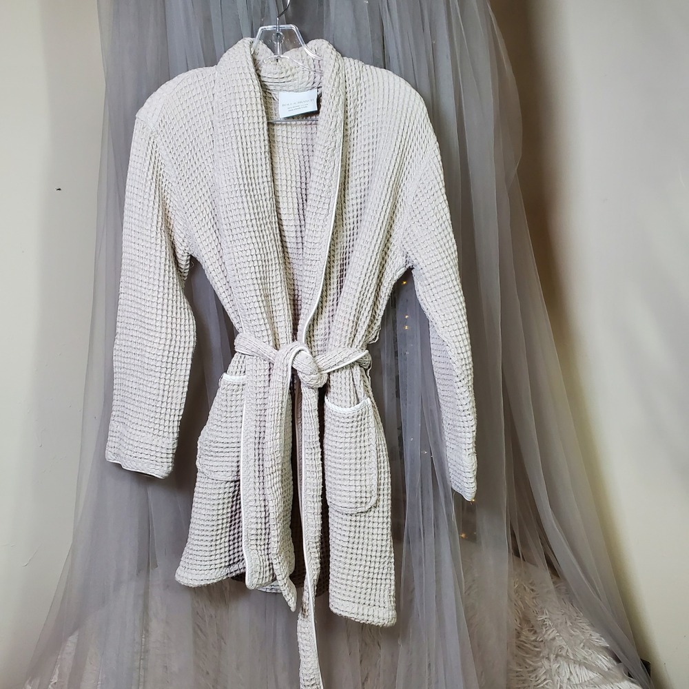 Women's Waffle-Knit Robe in Cream - Lightweight Spa Wrap
